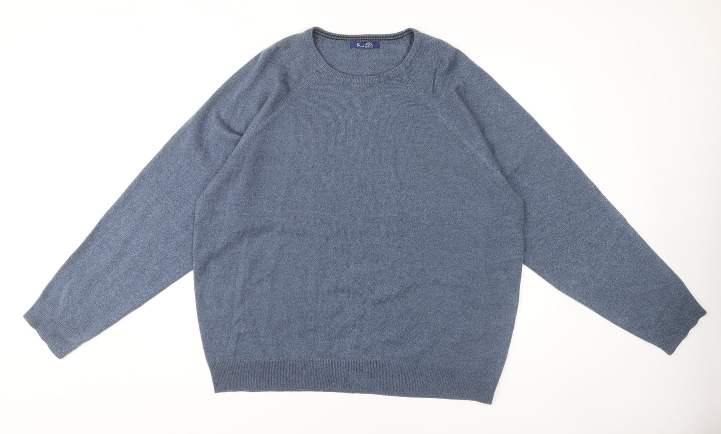 BHS Men's XL Blue Crew Neck Pullover Knit Jumper