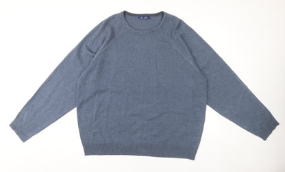 BHS Men's XL Blue Crew Neck Pullover Knit Jumper