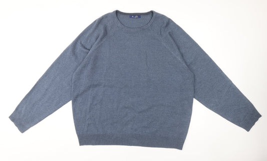 BHS Men's XL Blue Crew Neck Pullover Knit Jumper