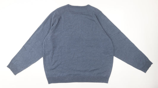 BHS Men's XL Blue Crew Neck Pullover Knit Jumper