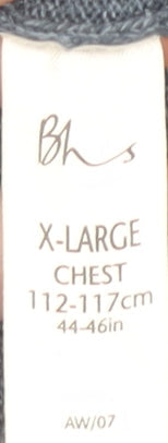 BHS Men's XL Blue Crew Neck Pullover Knit Jumper