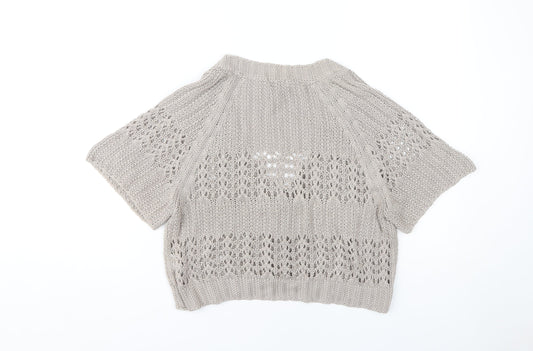 Womens UK Size M H&M Beige Cardigan Jumper