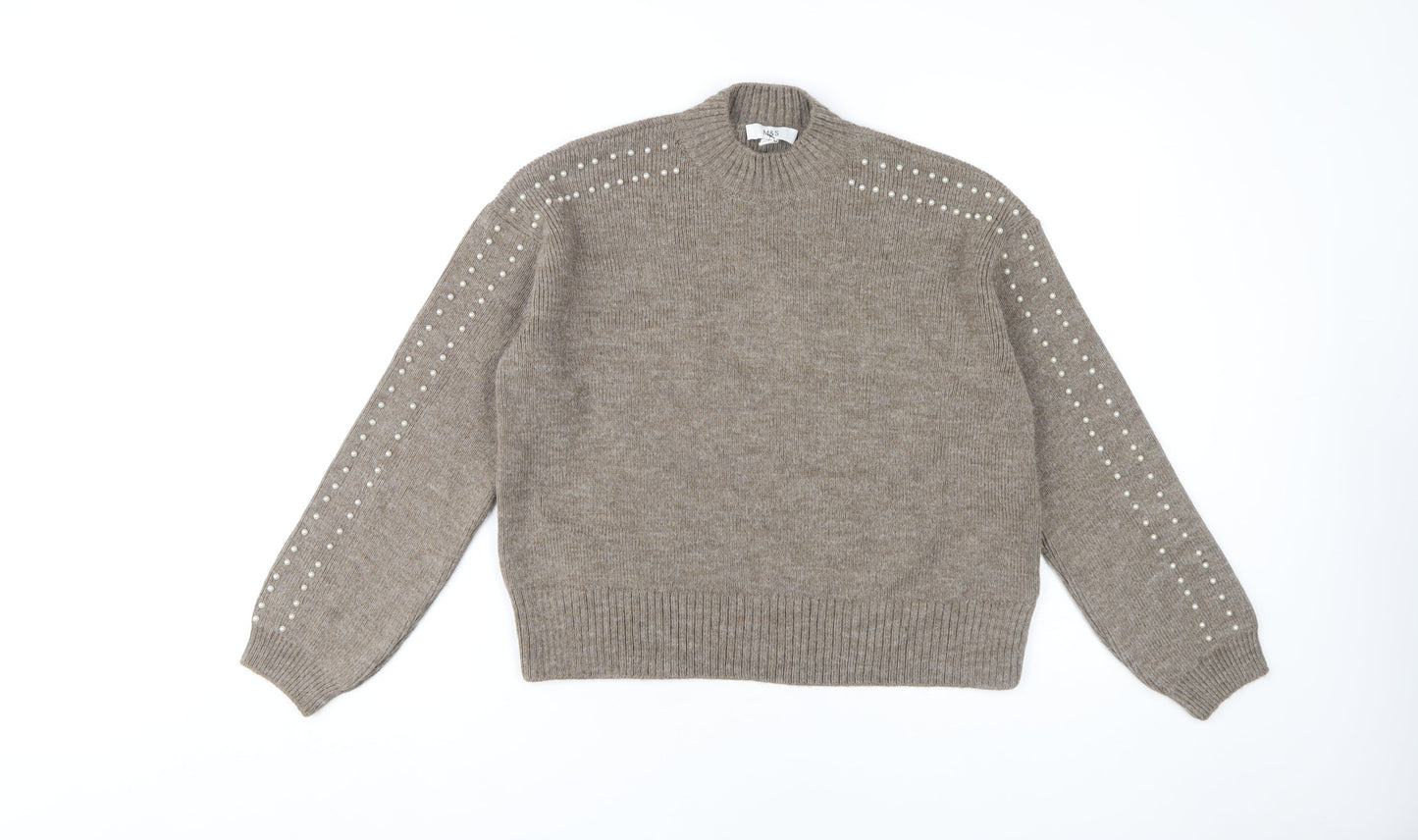 Womens UK Size M Marks and Spencer Brown Pullover Jumper