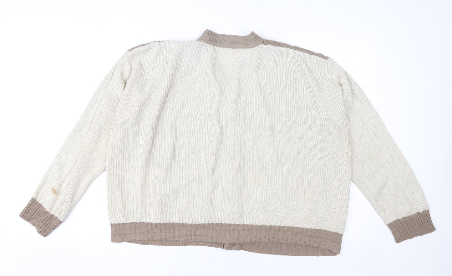 Bellisimo Men's Beige XL Argyle Cardigan