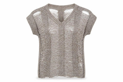 River Island Brown Open-Knit Pullover Jumper Size 8