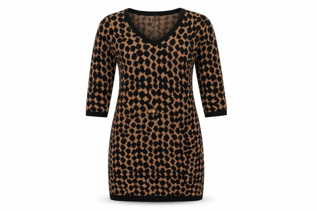 Studio M Women's Brown Animal Print Jumper Dress S