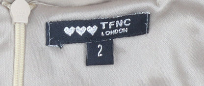 TFNC London Beige Beaded Blouse, Women’s Size 2