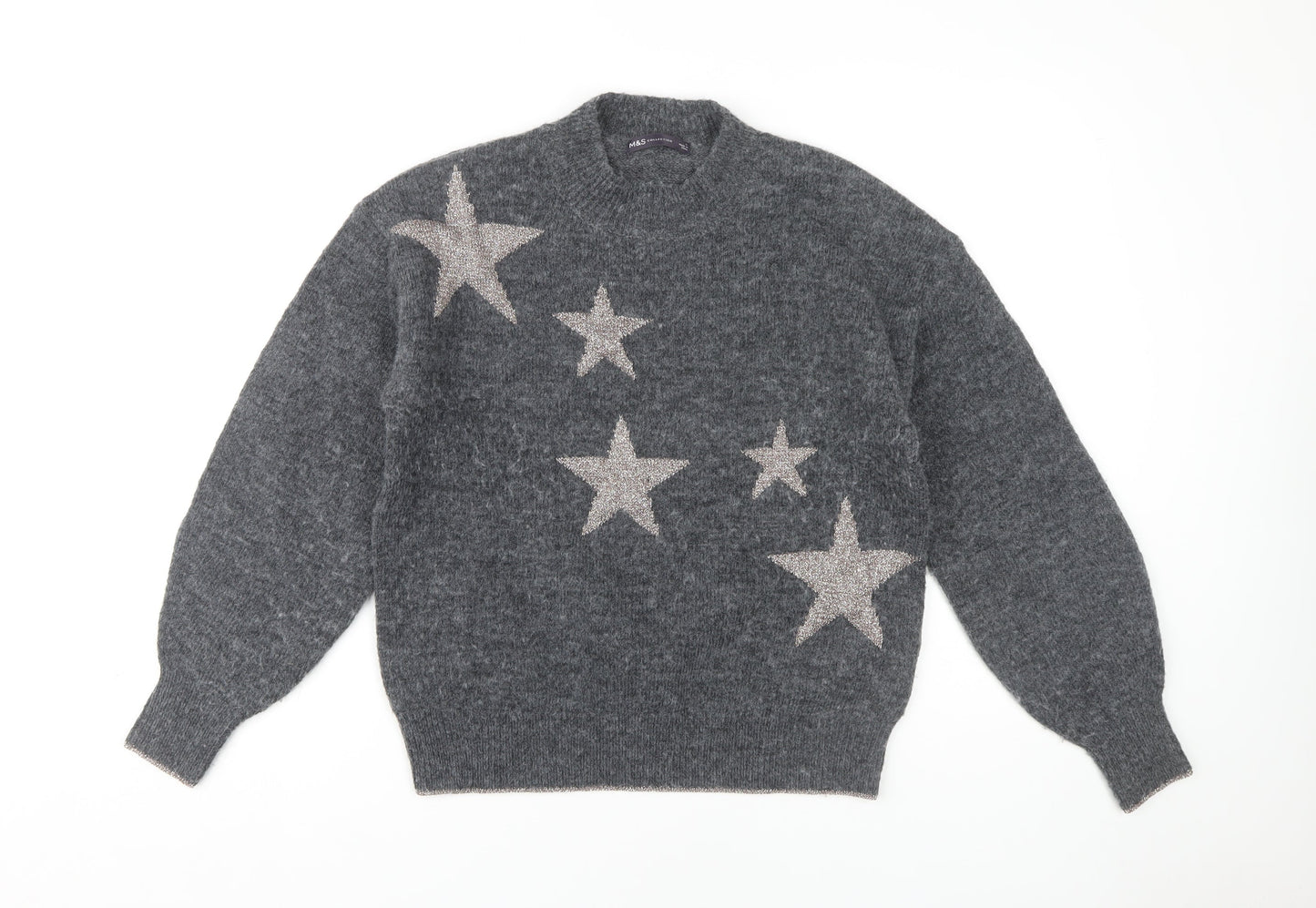 Womens UK Size S Marks and Spencer Grey Pullover Jumper