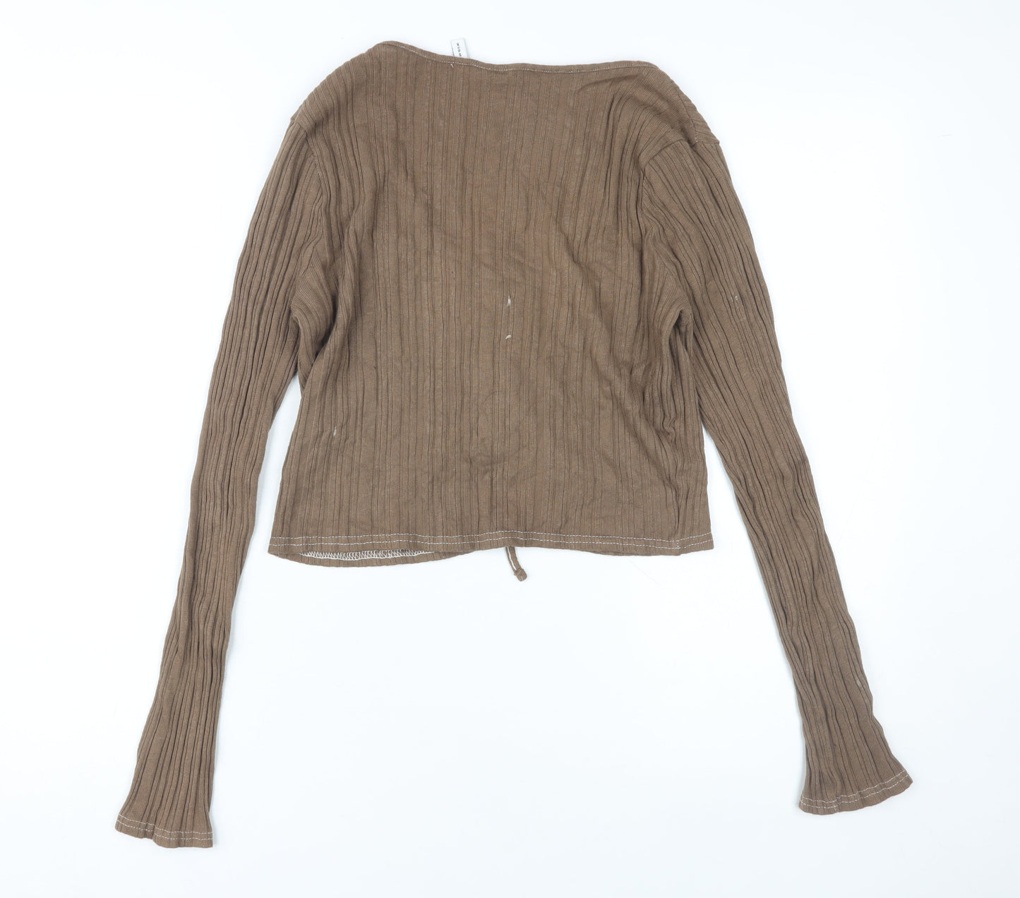 Womens UK Size 12 ASOS Brown Cropped Blouse