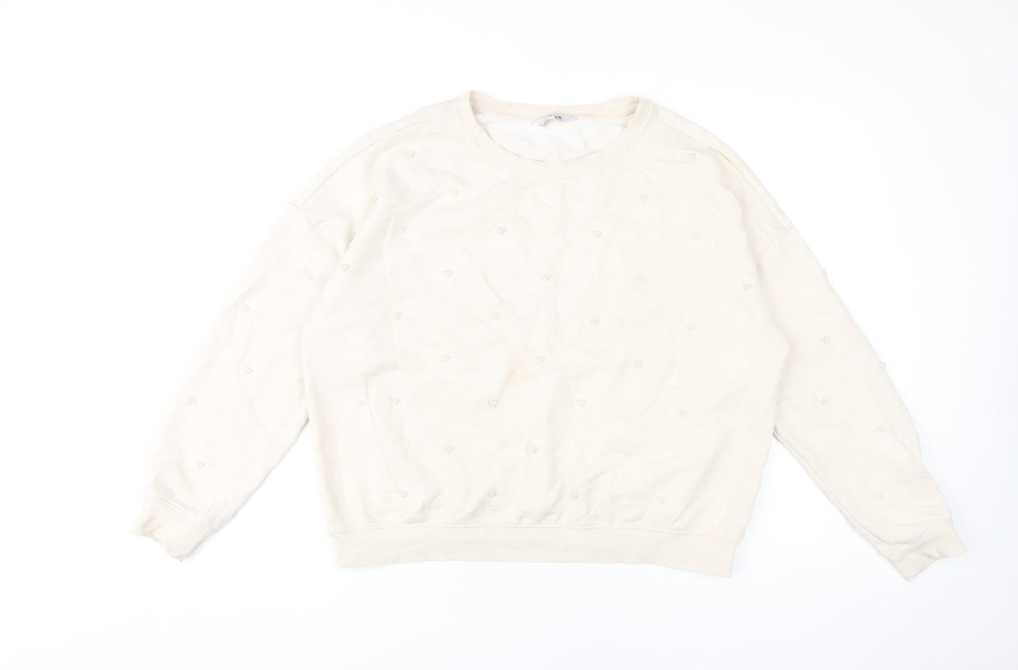 NEXT Women's Beige Embroidered Sweatshirt, Size M