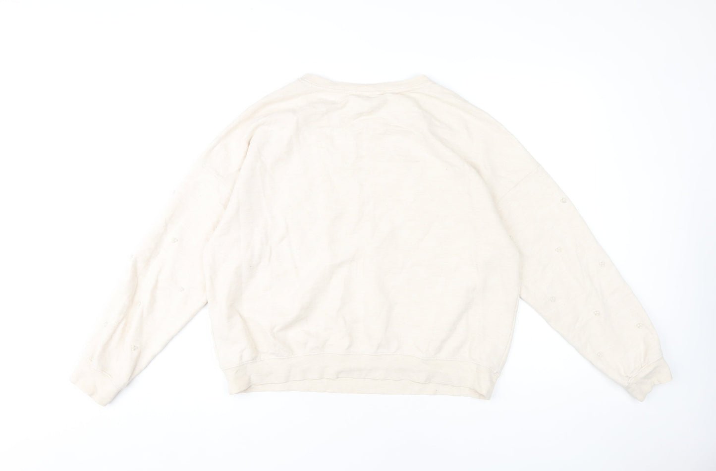 NEXT Women's Beige Embroidered Sweatshirt, Size M