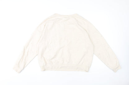 NEXT Women's Beige Embroidered Sweatshirt, Size M