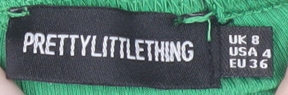 PrettyLittleThing Green Bodycon Halter Dress UK 8