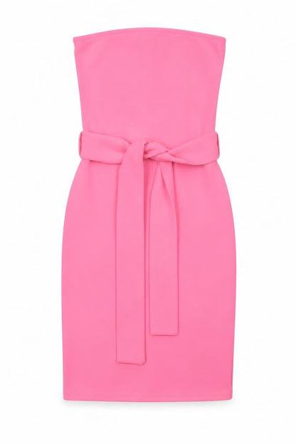 PrettyLittleThing Pink Bodycon Strapless Dress, Size 6