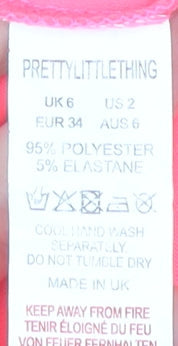 PrettyLittleThing Pink Bodycon Strapless Dress, Size 6