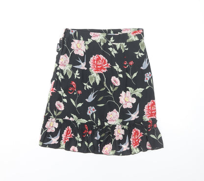 H&M Women's Floral A-Line Knee Length Skirt, Size 8