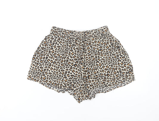 H&M Women's Multicoloured Animal Print Shorts Size 6