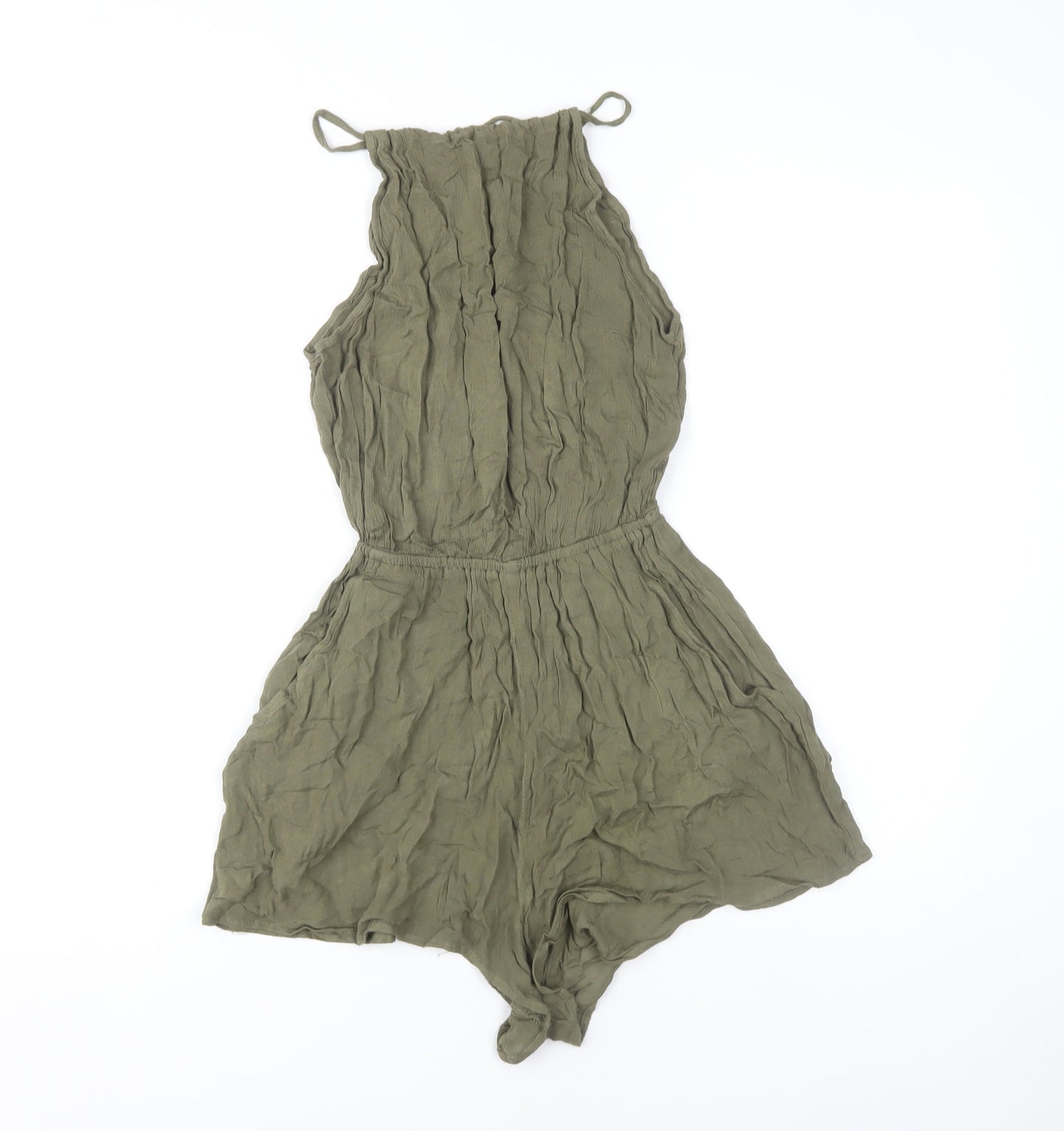 H&M Women’s Green Halter Playsuit, Size 4, Sleeveless