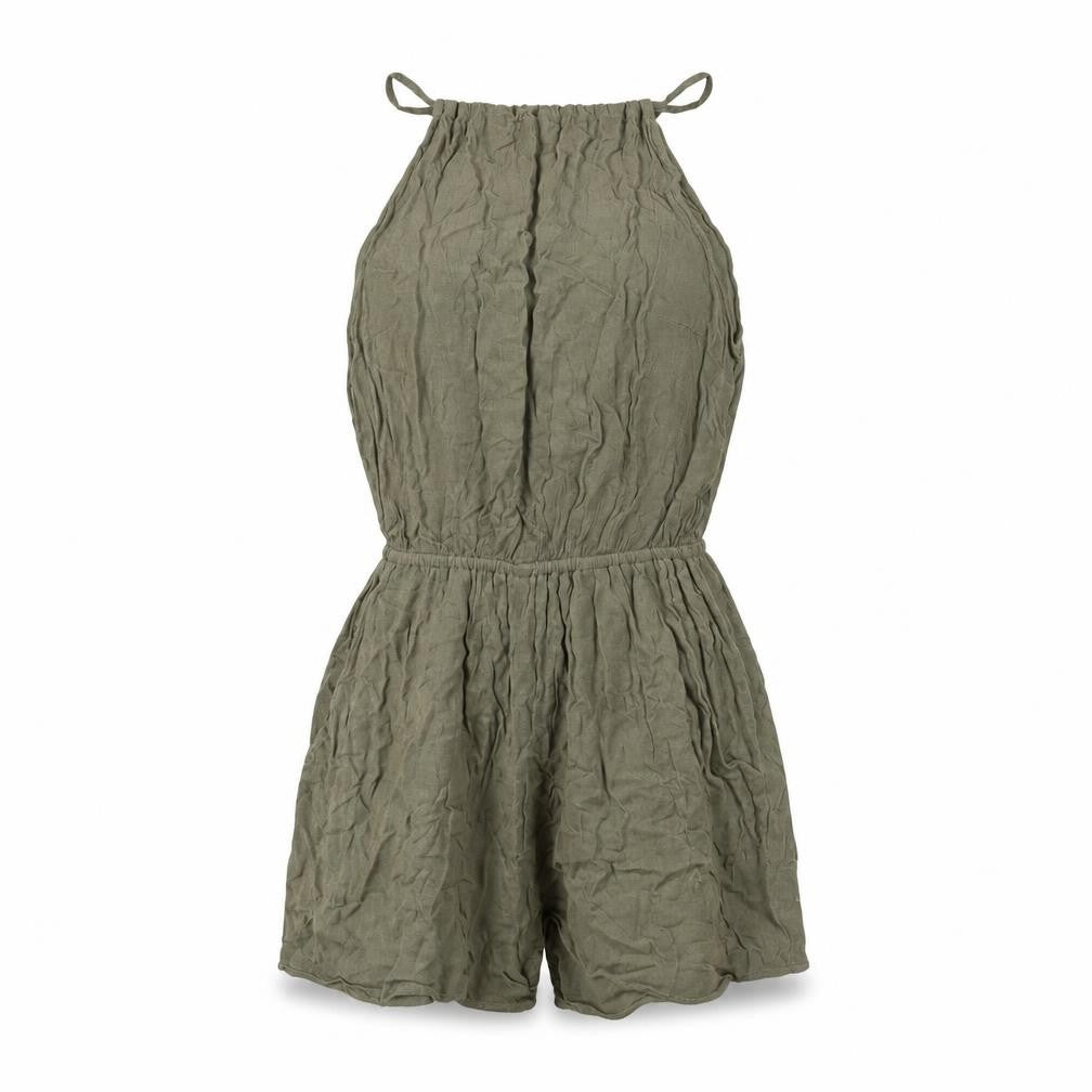 Womens UK Size 4 H&M One-Piece Green Playsuit
