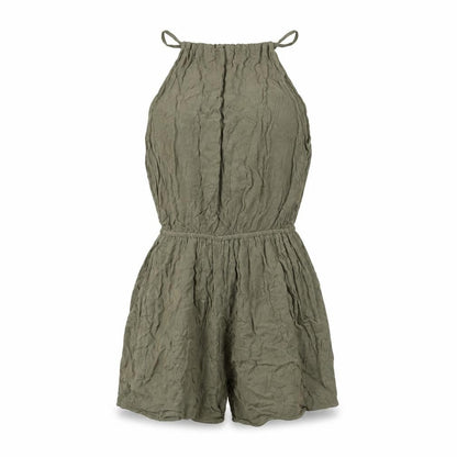 Womens UK Size 4 H&M One-Piece Green Playsuit