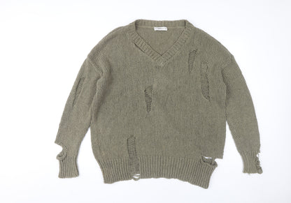 Womens UK Size M Zara Green Pullover Jumper