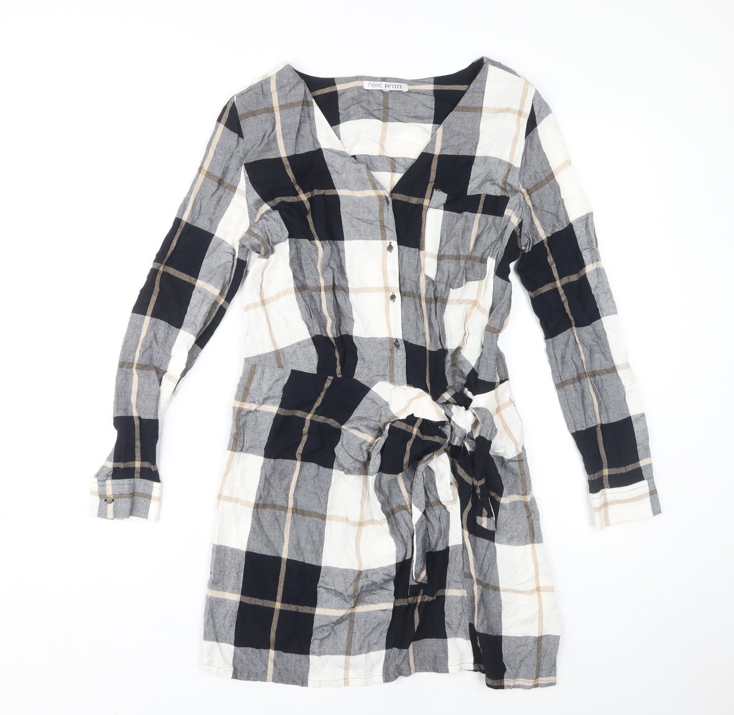 Next Women's Multicoloured Plaid Shirt Dress, Size 8
