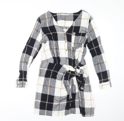Next Women's Multicoloured Plaid Shirt Dress, Size 8