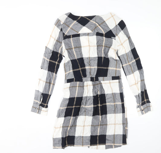 Next Women's Multicoloured Plaid Shirt Dress, Size 8