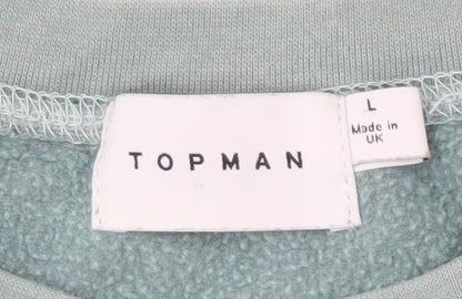 Topman Men's Green Pullover Sweatshirt, Size L
