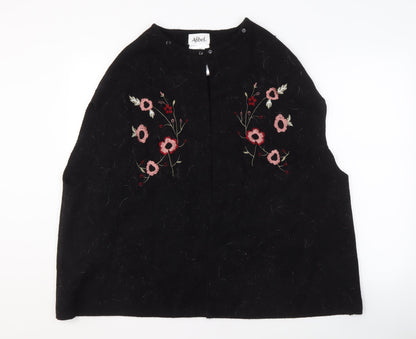 Womens UK Size 10 Afibel Black Cape Jumper