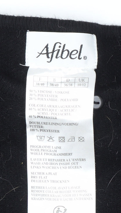 Womens UK Size 10 Afibel Black Cape Jumper