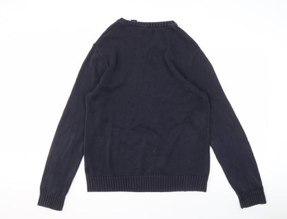 Chaps Men's Blue V-Neck Pullover Jumper M