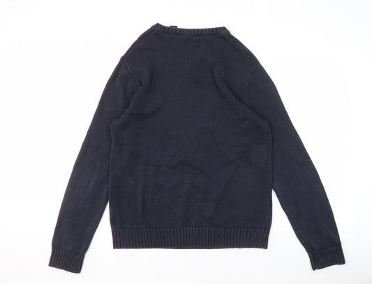 Chaps Men's Blue V-Neck Pullover Jumper M