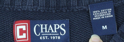 Chaps Men's Blue V-Neck Pullover Jumper M