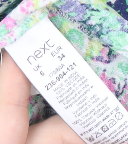 Womens UK Size 6 NEXT Multicoloured Basic Blouse