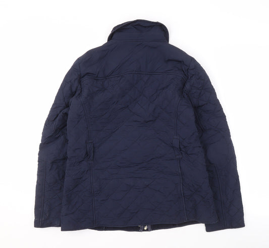 Womens UK Size 10 Marks and Spencer Blue Quilted Coat