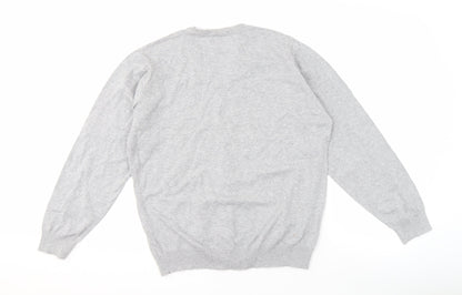 Next Men's Grey V-Neck Jumper, Size M