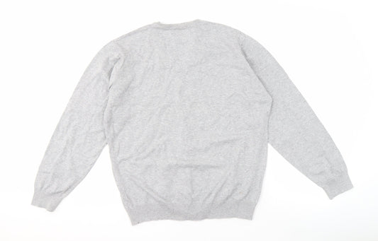 Next Men's Grey V-Neck Jumper, Size M