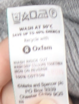 Marks and Spencer Men’s Grey V-Neck Cotton Pullover Jumper