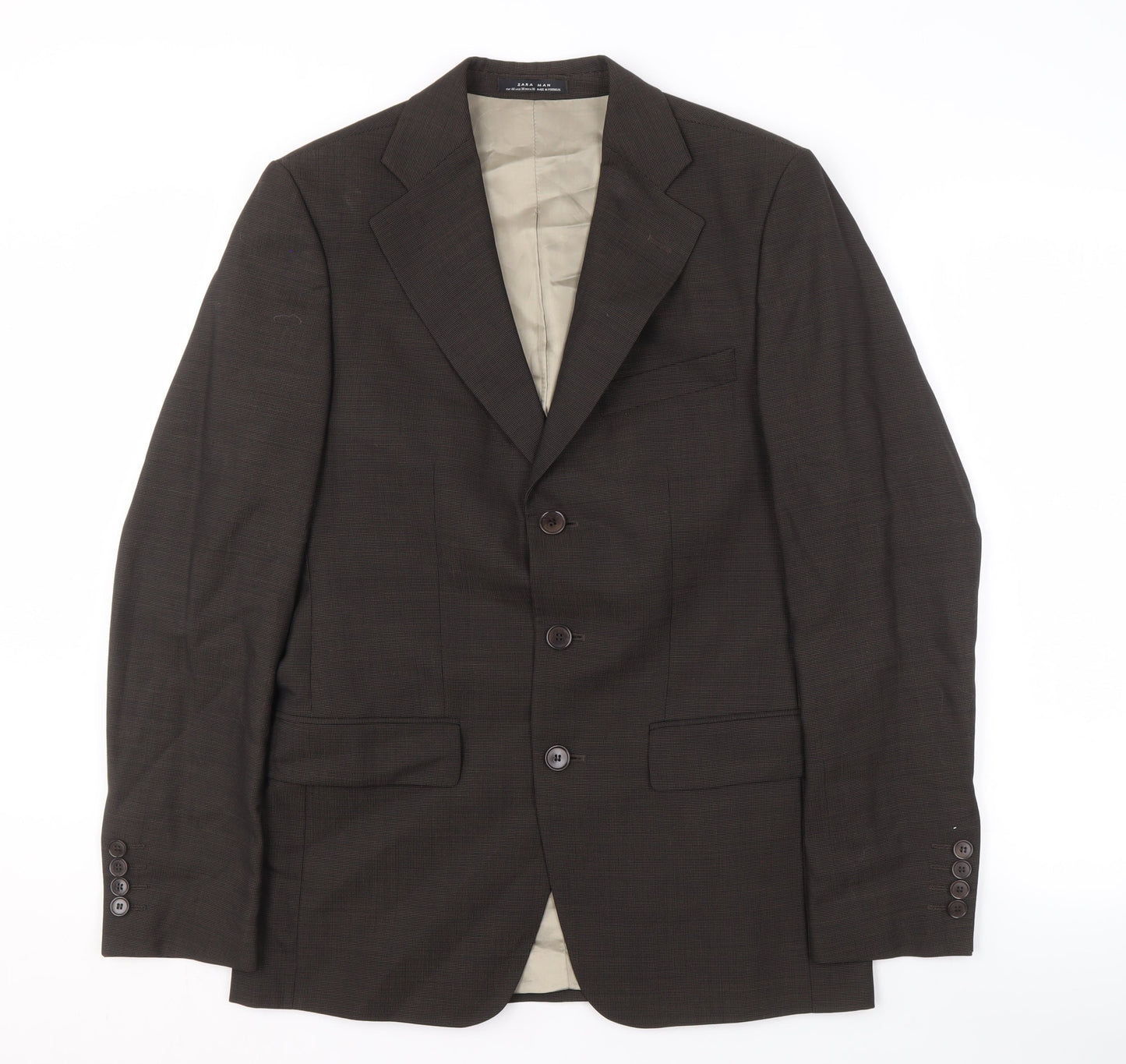 Mens UK Size 36 Zara Regular Brown Suit Jacket