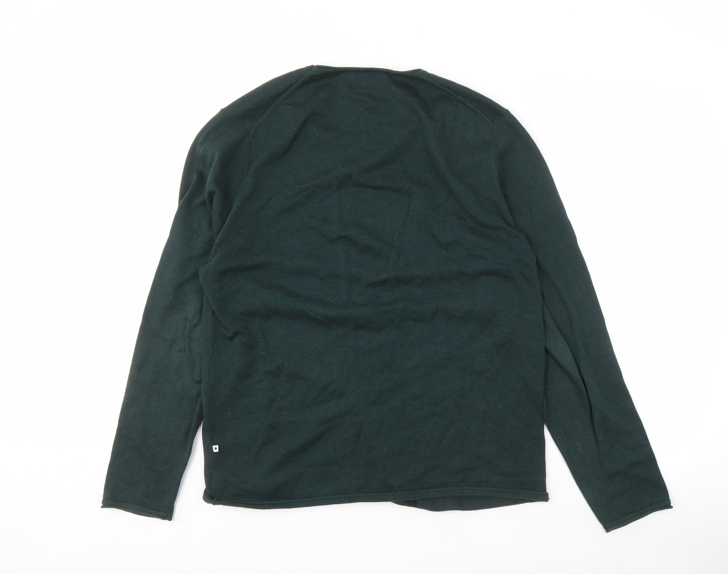 NNO7 Men's Green Crew Neck Pullover Jumper - L