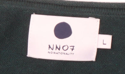 NNO7 Men's Green Crew Neck Pullover Jumper - L