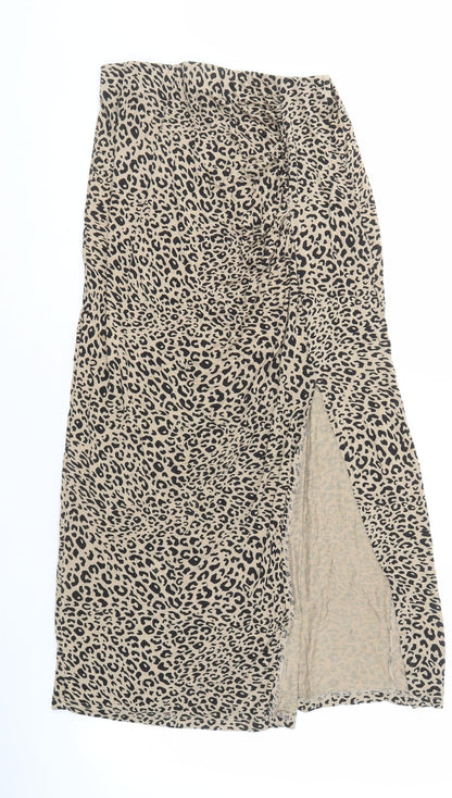 New Look Women's Beige Animal Print Skirt Size 10