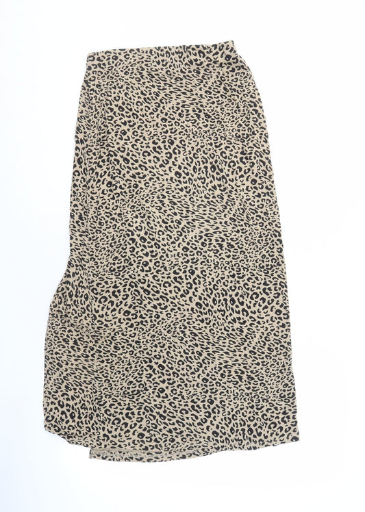 New Look Women's Beige Animal Print Skirt Size 10