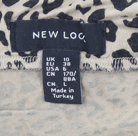 New Look Women's Beige Animal Print Skirt Size 10