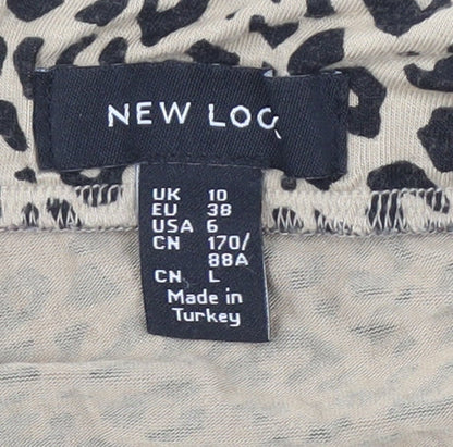 New Look Women's Beige Animal Print Skirt Size 10