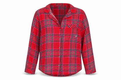Victoria's Secret Women's Red Plaid Pyjama Top M