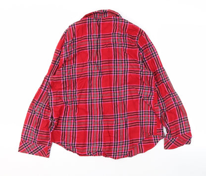 Victoria's Secret Women's Red Plaid Pyjama Top M