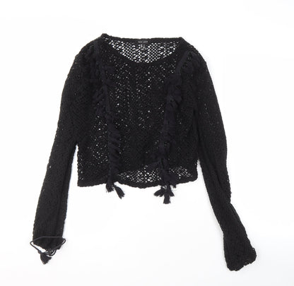 Womens UK Size S New Look Black Cardigan Jumper
