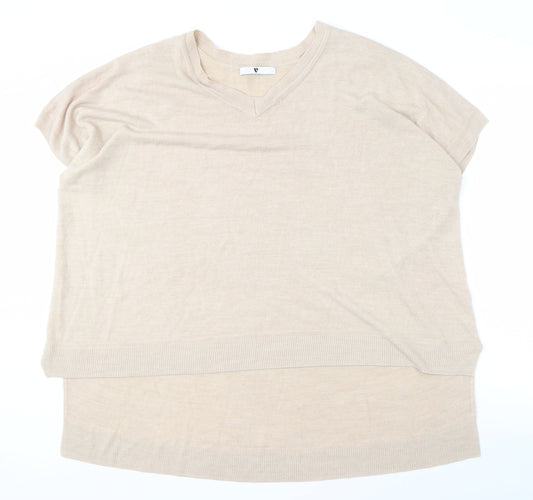 Womens UK Size 16-18 Very Beige Pullover Jumper